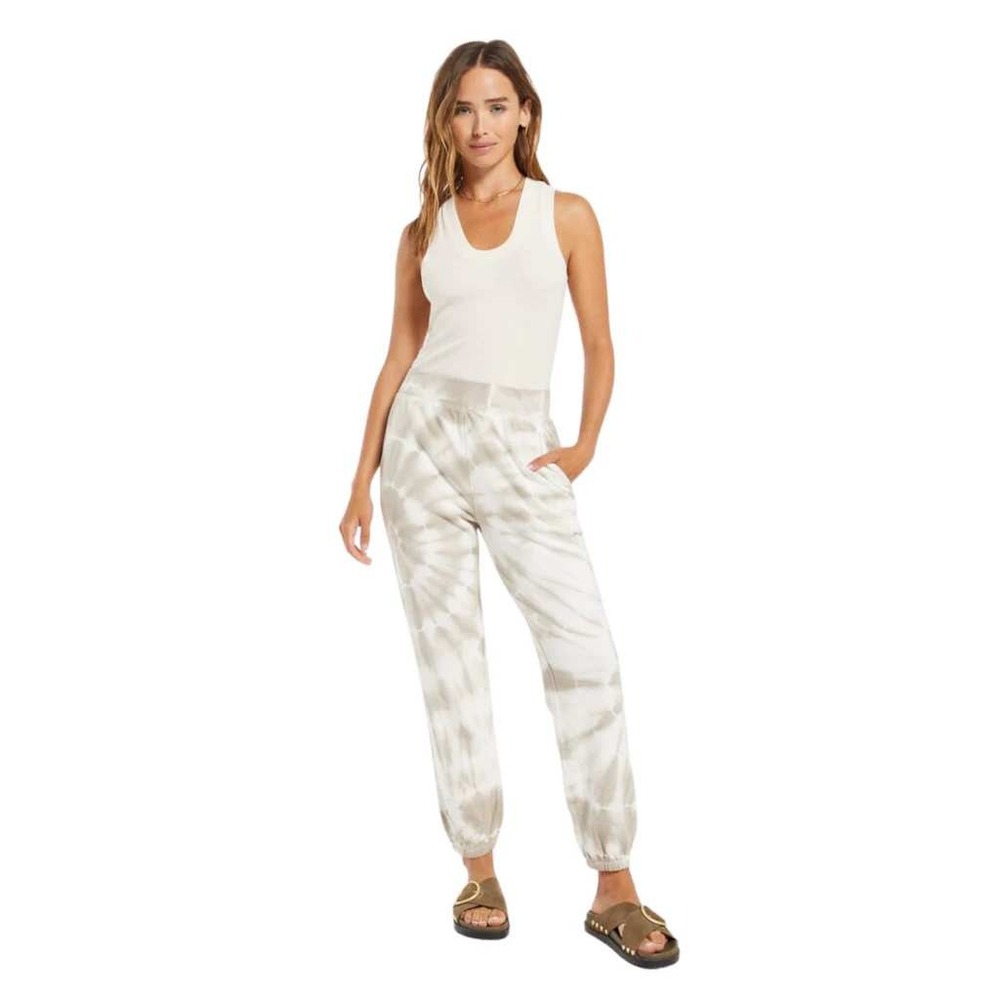 Z SUPPLY‎ Tie Dye Joggers Tan White Cotton Sweatpants ZP211260B Mens Medium